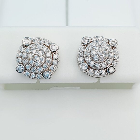925 Sterling Silver Cubic Zirconia Earrings, U19254780 - Picture 1 of 11